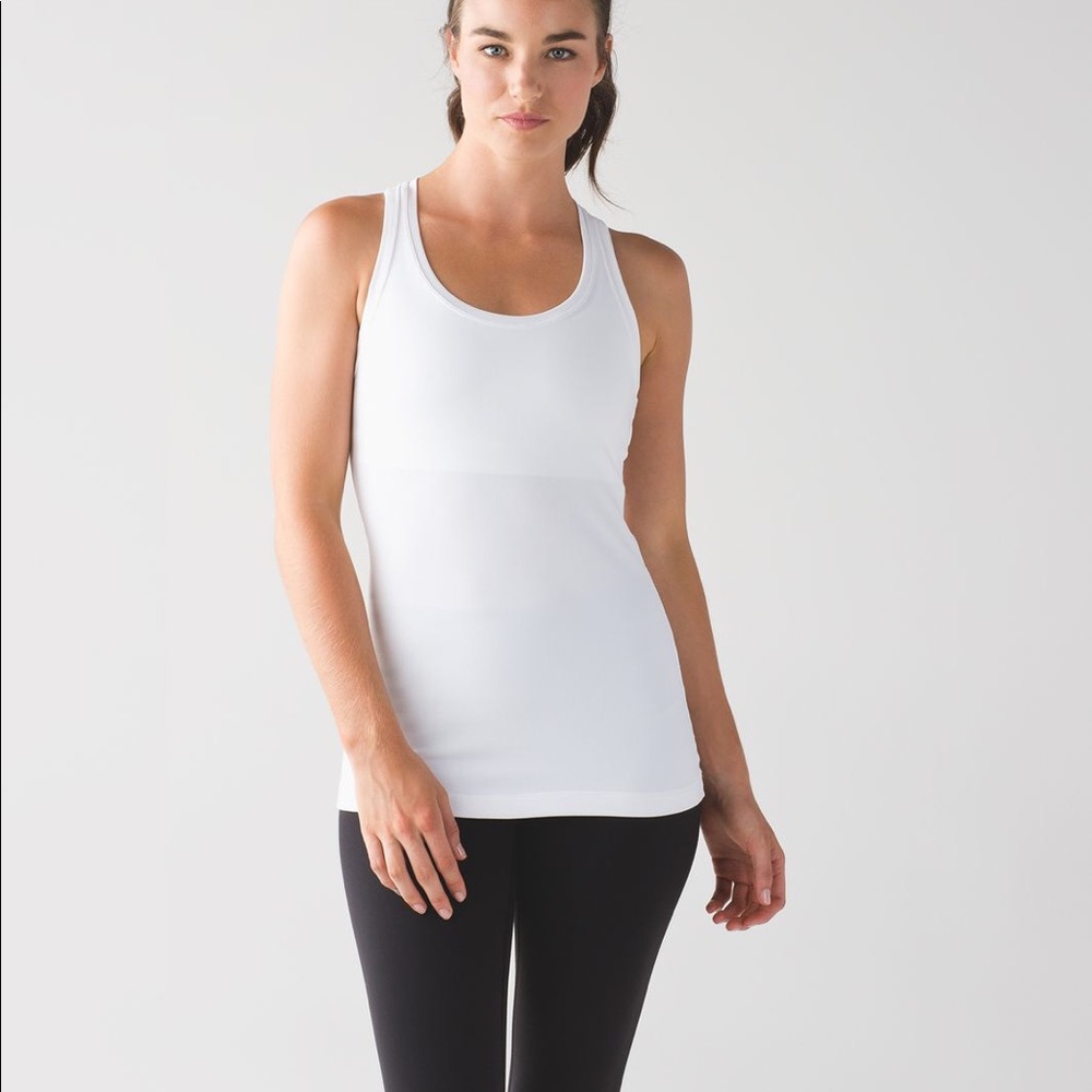 Lululemon White seamless racerback tank